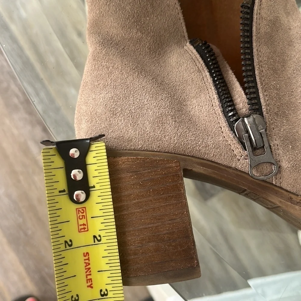 MTNG Becca  suede heeled ankle boots side zipper size 38 or size 7.5